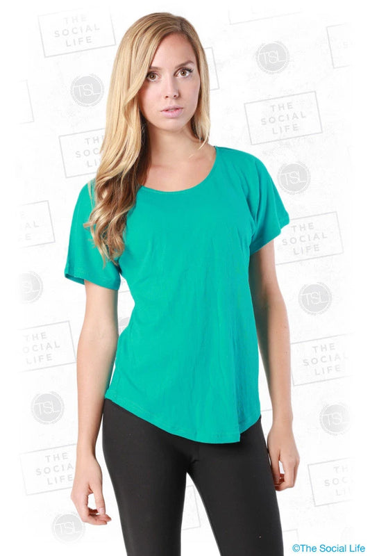 Curve Hem Short Sleeve Dolman