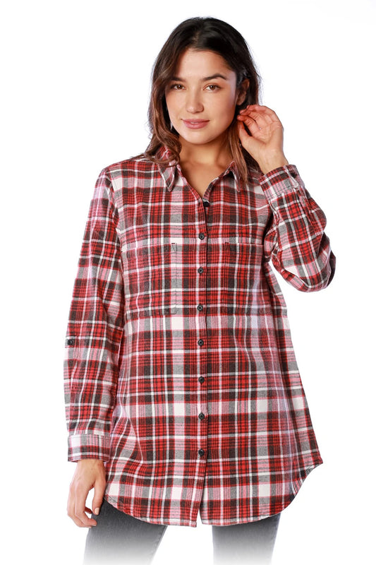 Vintage Wash Flannel (Black/Red)